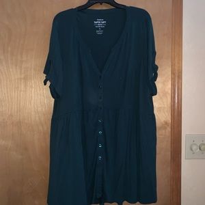 Torrid Turquoise knit babydoll with knot sleeves